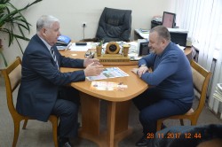 Робоча зустріч головного редактора І.П. Супруновського з начальником управління у справах іноземців та осіб без громадянства ГУ ДМС України в Одеській області А.А. Морару. 